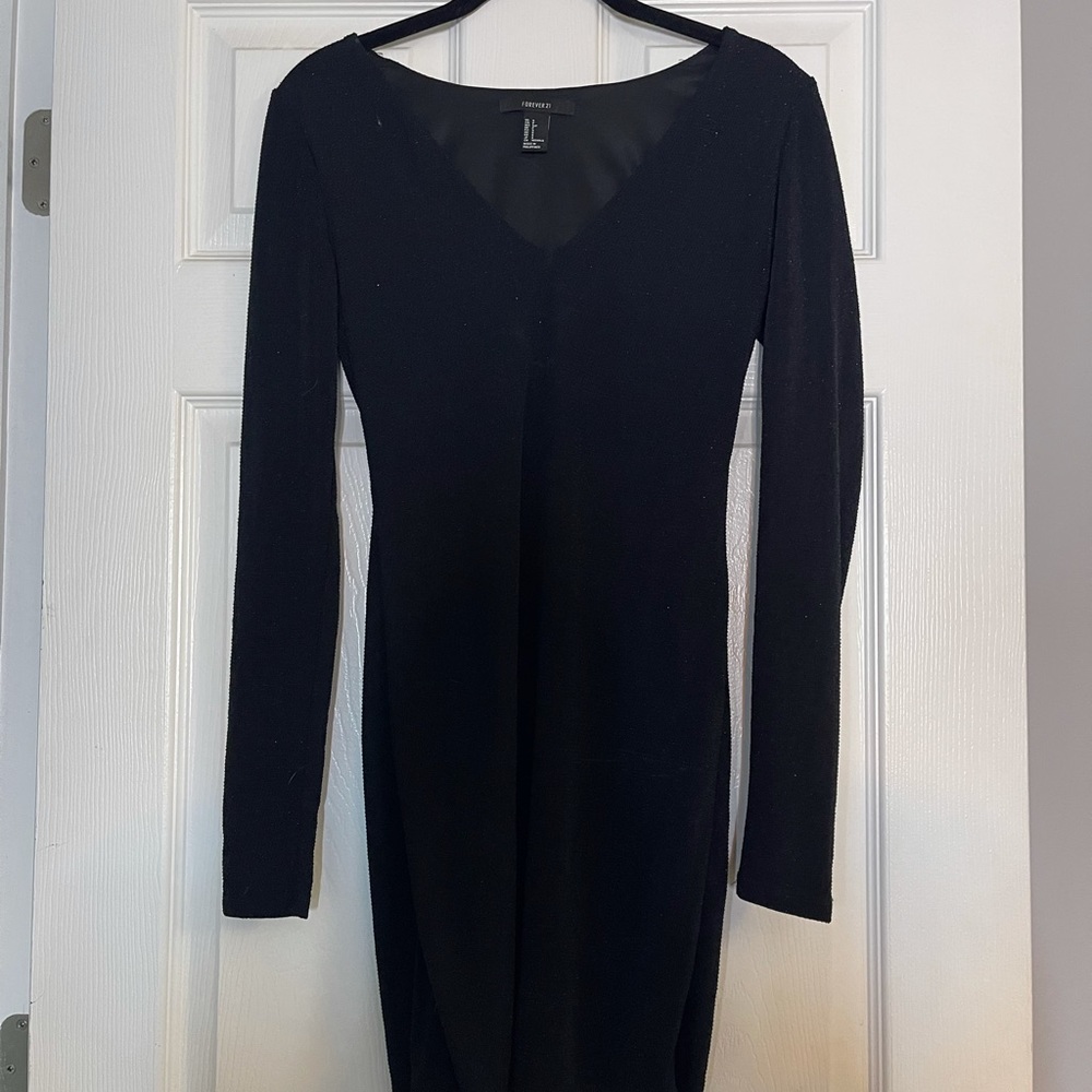 Forever 21: black long sleeve cocktail dress. With black specks